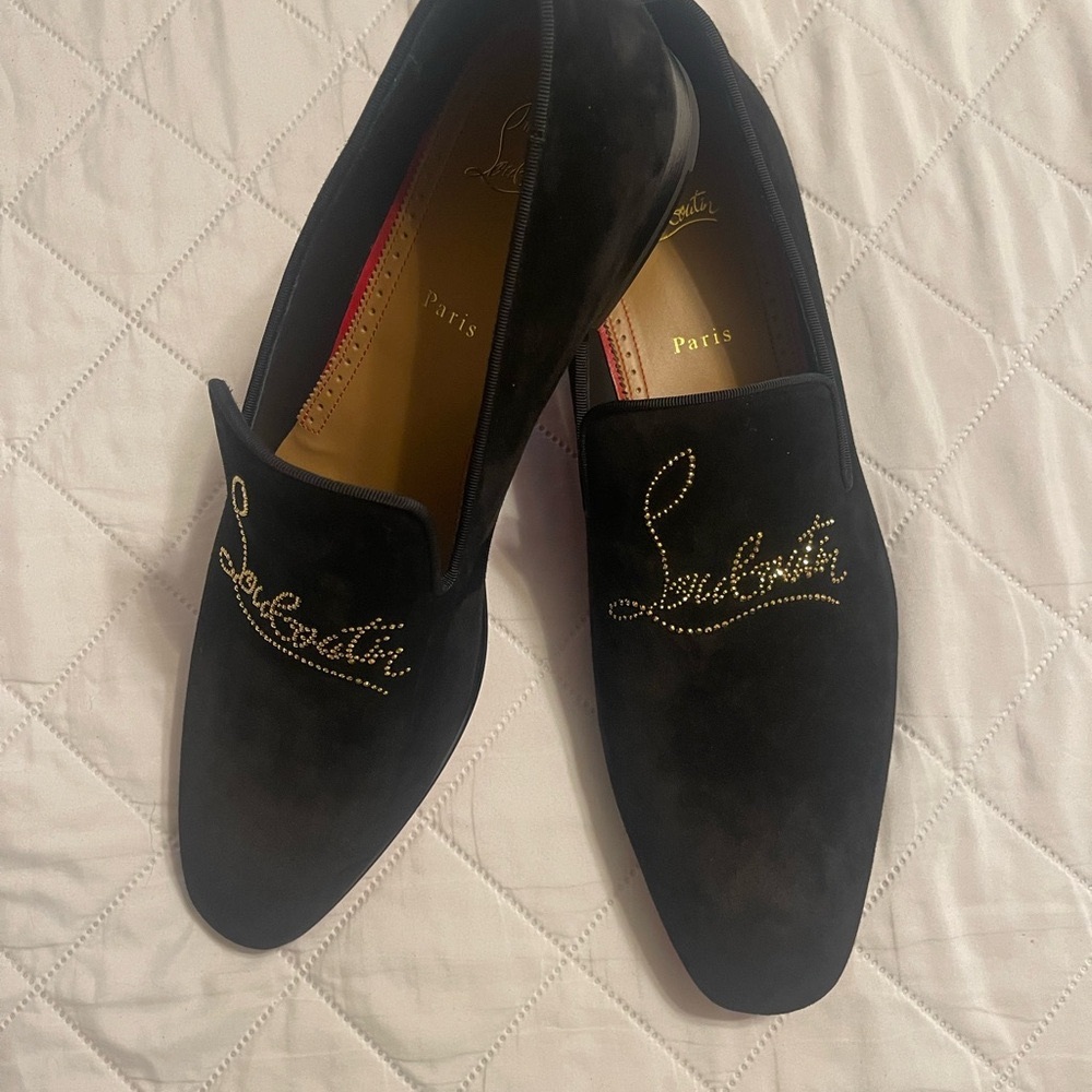 Christian Louboutin Black Leather Loafers